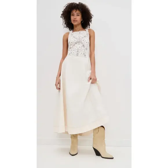 NWT! Free People Bali Vienna Maxi Dress Clean Ivory Size Small - Picture 1 of 6